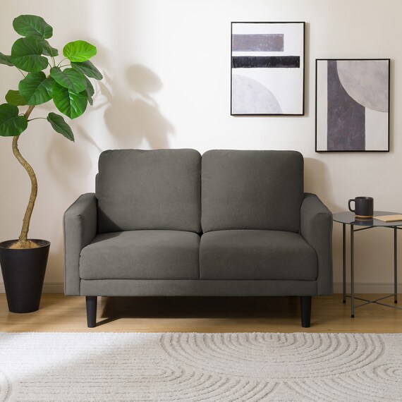 2人掛けコンパクトソファ 布張りタイプ (DJ11-2 ダークグレー) 8枚目画像