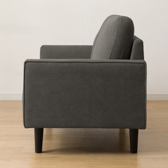 2人掛けコンパクトソファ 布張りタイプ (DJ11-2 ダークグレー) 9枚目画像