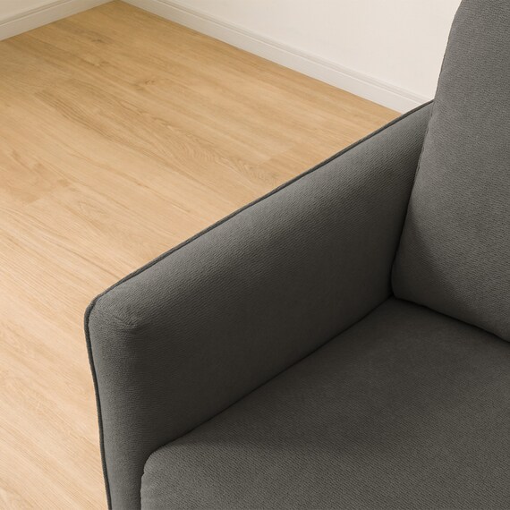 2人掛けコンパクトソファ 布張りタイプ (DJ11-2 ダークグレー) 14枚目画像