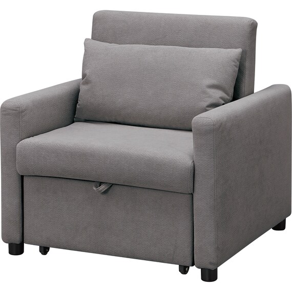 1人掛けソファベッド 布張りタイプ (BD02-2 DGY) 1枚目画像