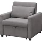 1人掛けソファベッド 布張りタイプ (BD02-2 DGY) 1枚目画像