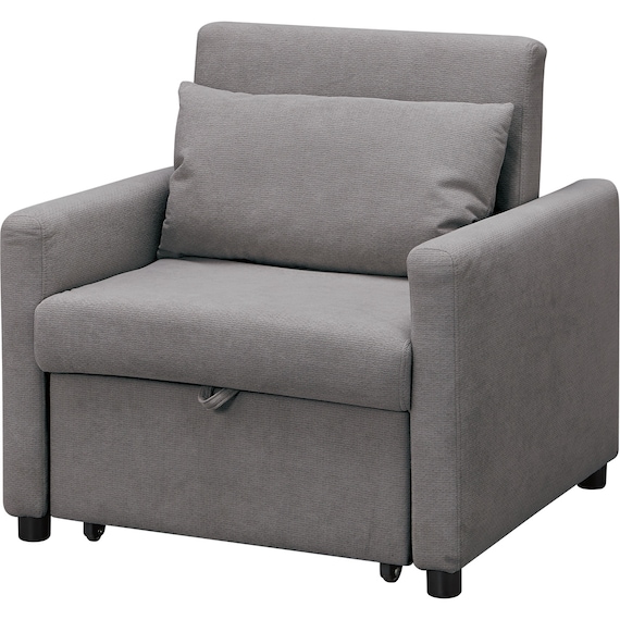 1人掛けソファベッド 布張りタイプ (BD02-2 DGY) 1枚目画像