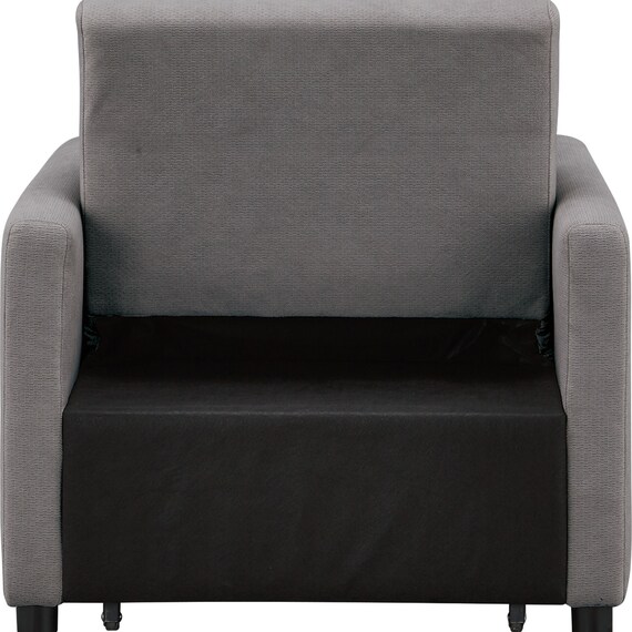 1人掛けソファベッド 布張りタイプ (BD02-2 DGY) 8枚目画像