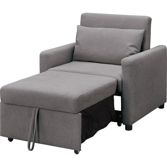 1人掛けソファベッド 布張りタイプ (BD02-2 DGY) 9枚目画像