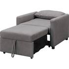 1人掛けソファベッド 布張りタイプ (BD02-2 DGY) 10枚目画像