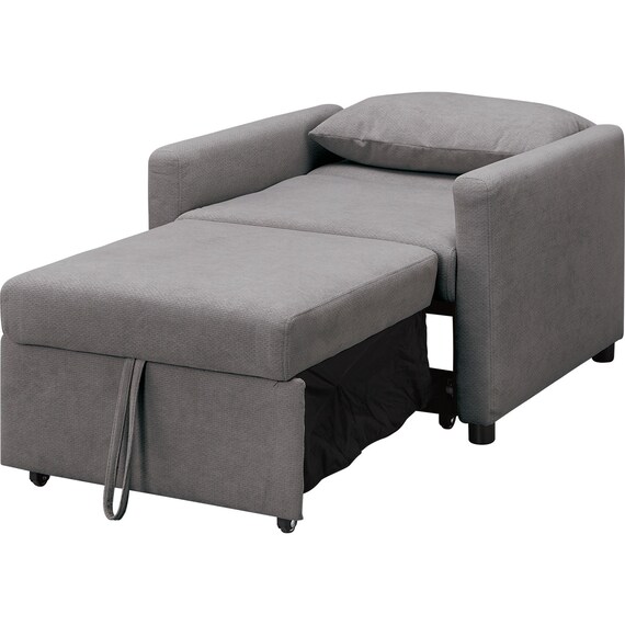 1人掛けソファベッド 布張りタイプ (BD02-2 DGY) 10枚目画像