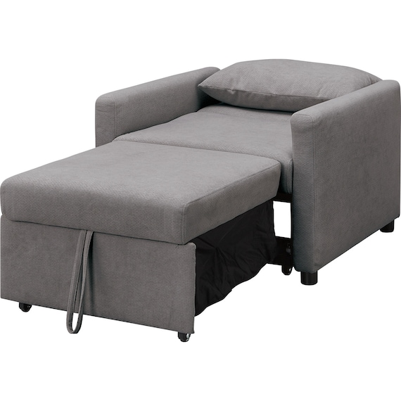 1人掛けソファベッド 布張りタイプ (BD02-2 DGY) 10枚目画像