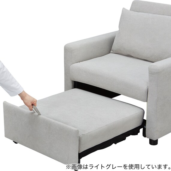 1人掛けソファベッド 布張りタイプ (BD02-2 DGY) 12枚目画像