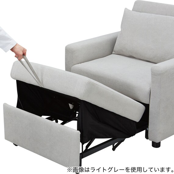 1人掛けソファベッド 布張りタイプ (BD02-2 DGY) 13枚目画像