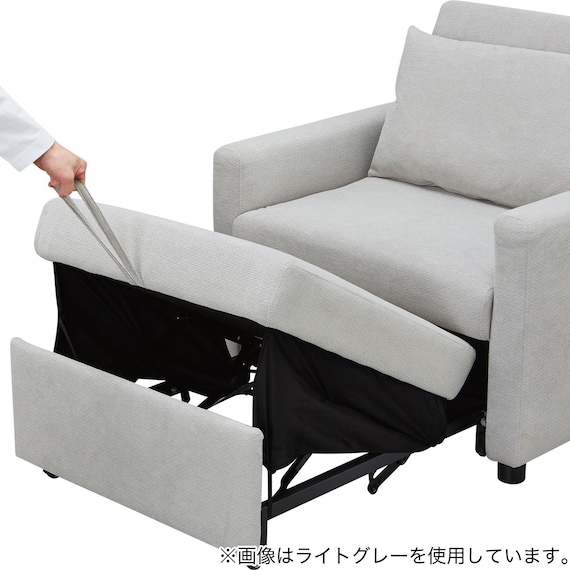 1人掛けソファベッド 布張りタイプ (BD02-2 DGY) 13枚目画像