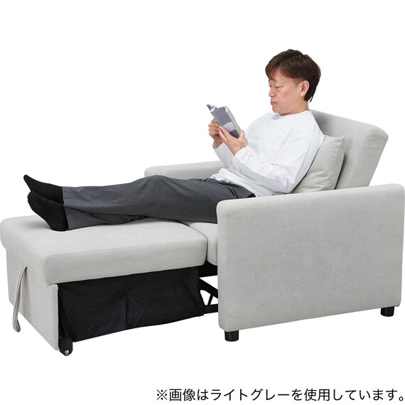 1人掛けソファベッド 布張りタイプ (BD02-2 DGY) 14枚目画像