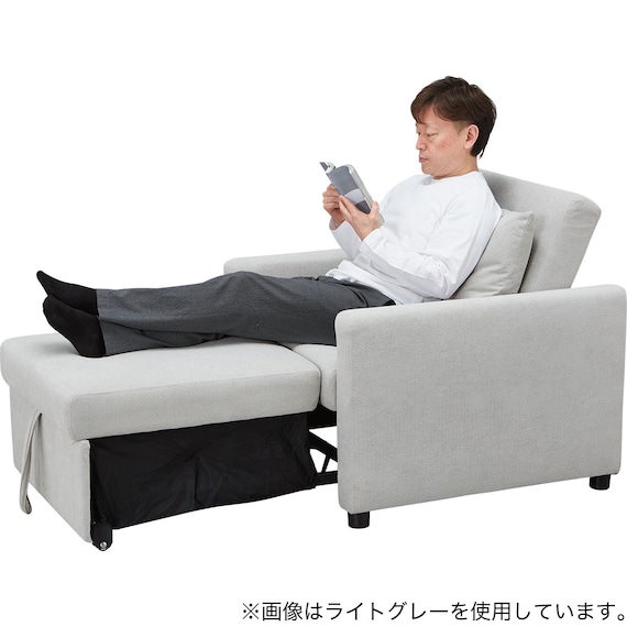 1人掛けソファベッド 布張りタイプ (BD02-2 DGY) 14枚目画像