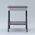 スピーカー&ランプ付きサイドテーブル (グレー) 2枚目画像