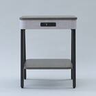 スピーカー&ランプ付きサイドテーブル (グレー) 4枚目画像