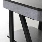 スピーカー&ランプ付きサイドテーブル (グレー) 6枚目画像