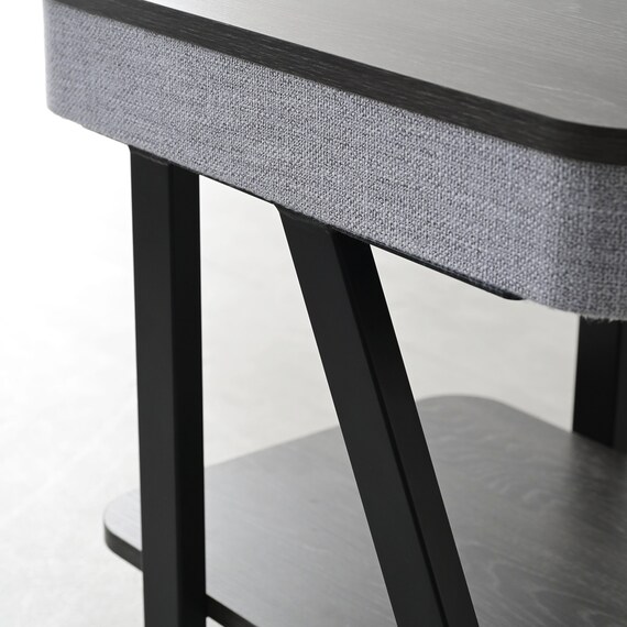 スピーカー&ランプ付きサイドテーブル (グレー) 6枚目画像