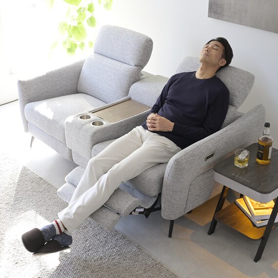 スピーカー&ランプ付きサイドテーブル (グレー) 10枚目画像