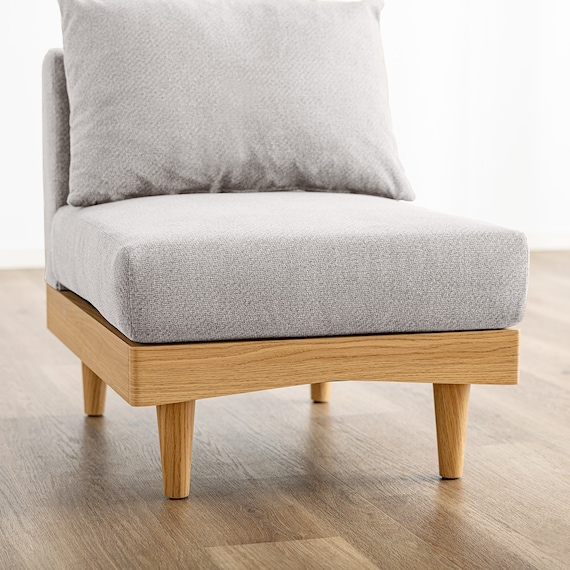 組み合わせできる1Pソファ (FLX ライトグレー / ナチュラル) 2枚目画像