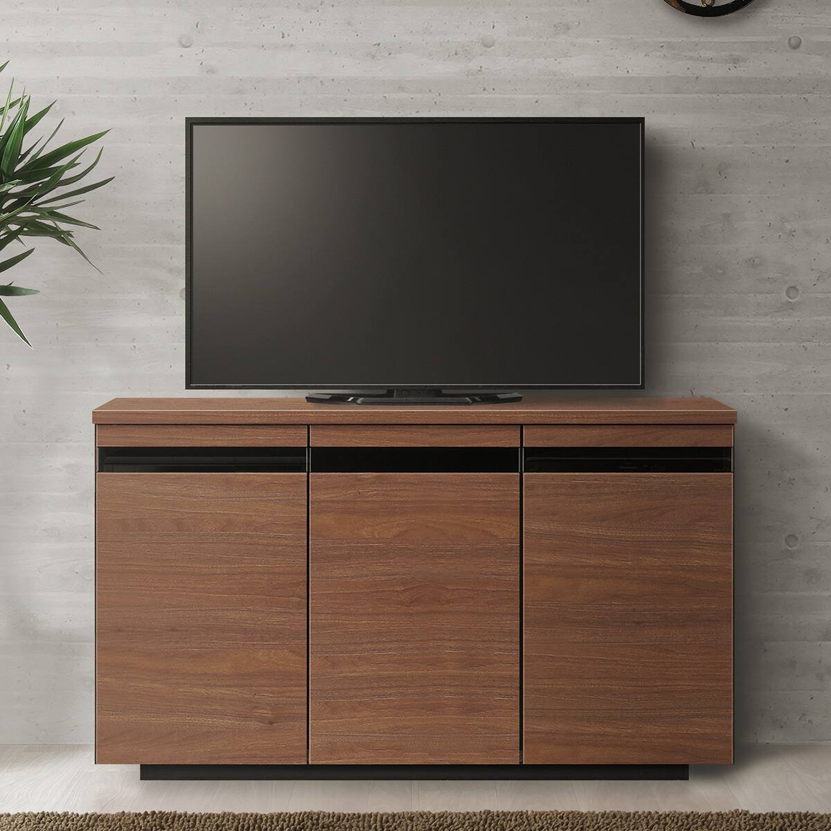食卓やベッドから見やすい高さのテレビキャビネット (幅119.5cm BR