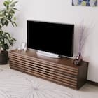 天然木工芸突板ルーバーテレビ台 (幅160cm WAL) 1枚目画像