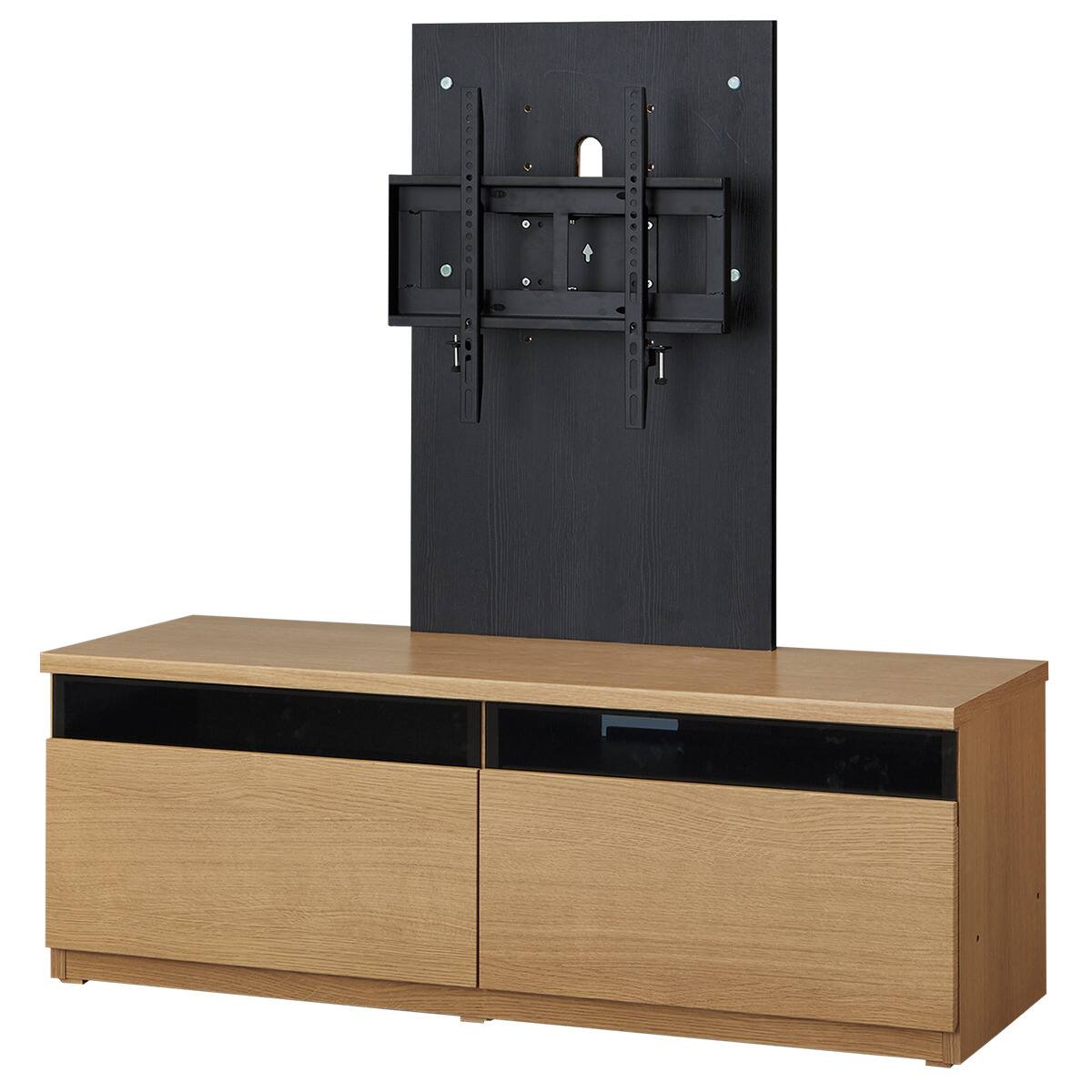 ローボード + テレビ固定ボードセット (UF01 LB120 LBR/MX50N BK
