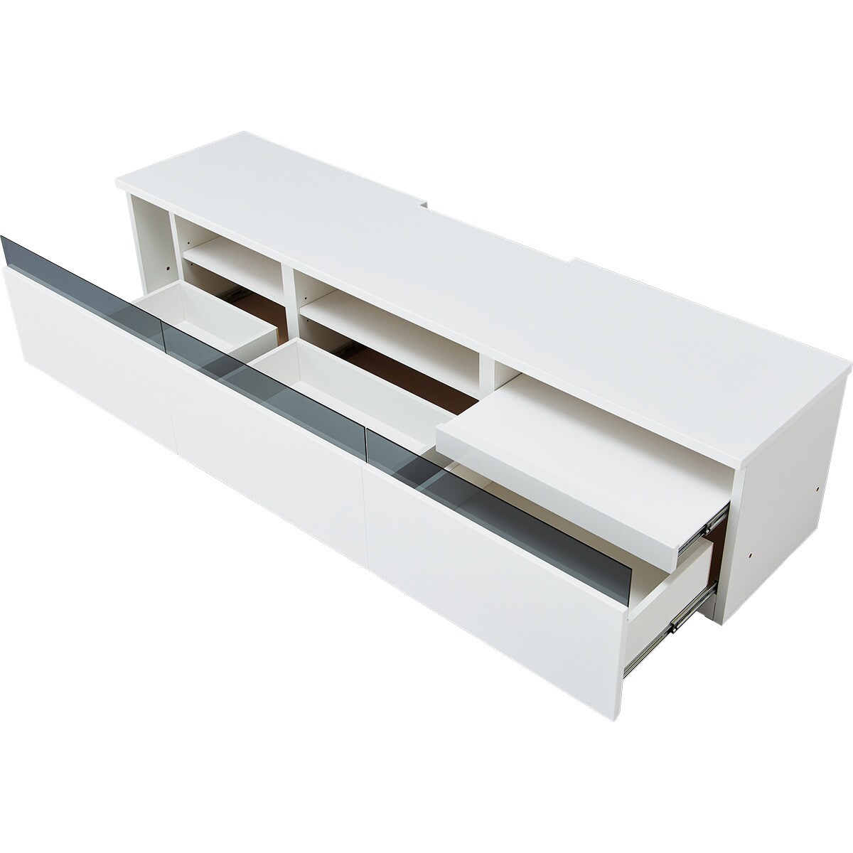 ローボード＋テレビ固定ボードセット(UF01 LB180 WH/MX50N BK