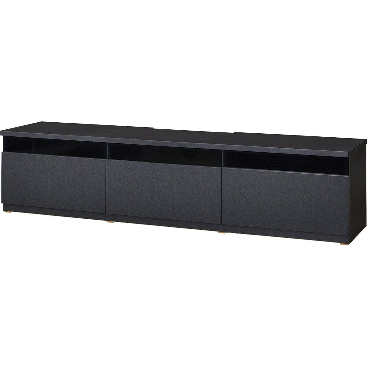 ローボード + テレビ固定ボードセット (UF01 LB180 GYBK/MX50N BK