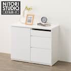 キャビネットセット(UF01 90 ドアキャビネットL45下/引出しキャビネット45下/天板90 WH) 1枚目画像