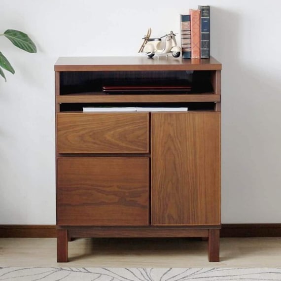 ポプラ突板 サイドボード (幅70cm WAL) 1枚目画像