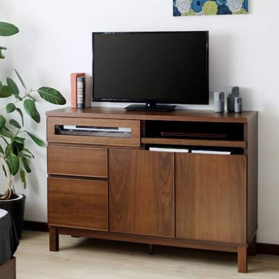 ポプラ突板 サイドボード (幅120cm WAL) 1枚目画像