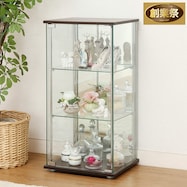 ガラスコレクションケース (3段 背面ミラー付き)【期間限定価格:11/27~1/5まで】