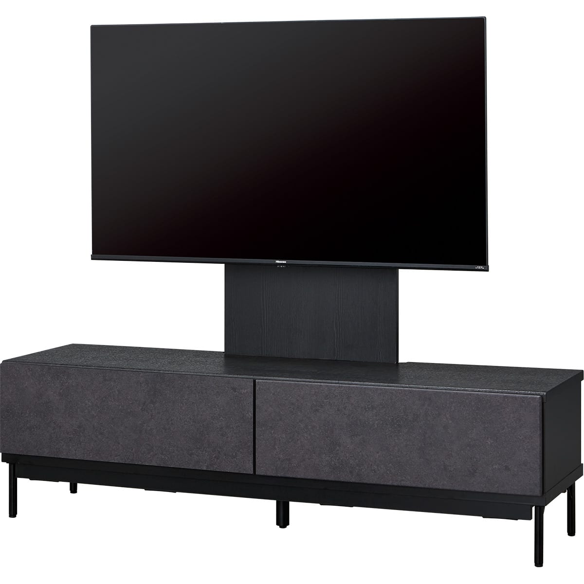 テレビ台 + TV固定ボードセット (ローボード LK01 150BK/MX50N BK