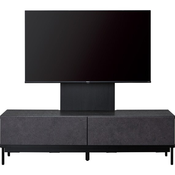 テレビ台 + TV固定ボードセット (ローボード LK01 150BK/MX50N BK 