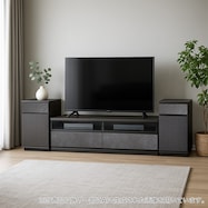 【選べるバックボード】ローボード+キャビネットセット (セーラル3 150)【期間限定価格:11/26~1/5まで】