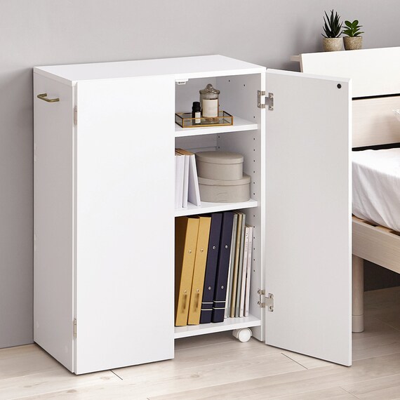 キャスター付きブックケース (WH) 1枚目画像