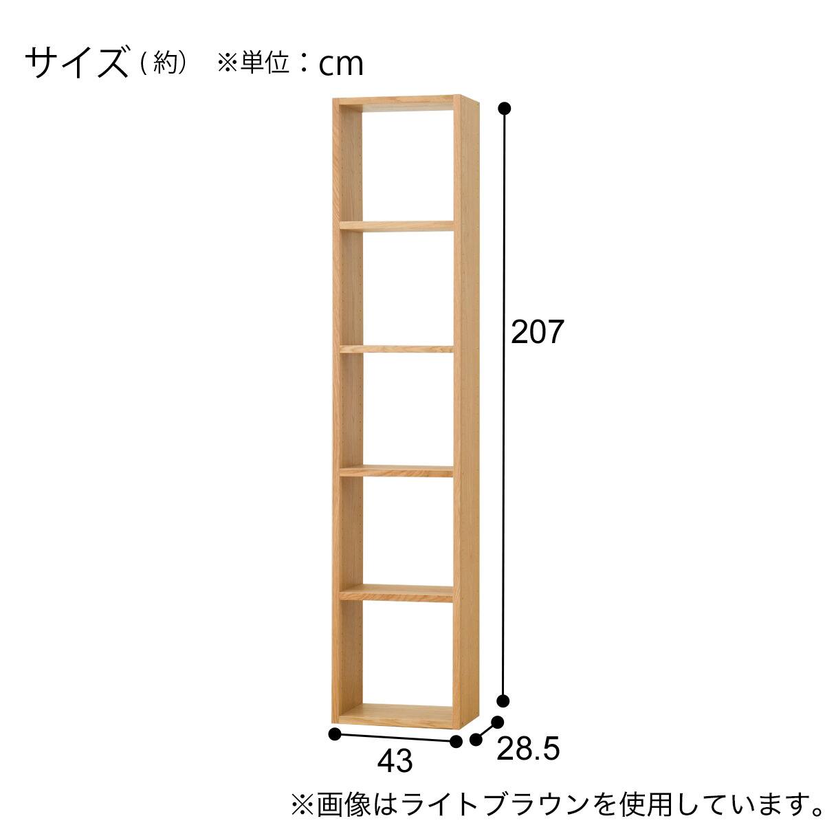 壁面ユニット オープンシェルフ(コネクト2 基本セット 幅43 5段 LBR