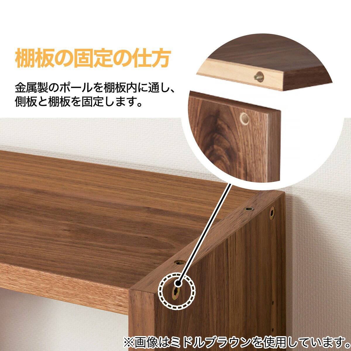 壁面ユニット オープンシェルフ(コネクト2 基本セット 幅84.5 5段 LBR