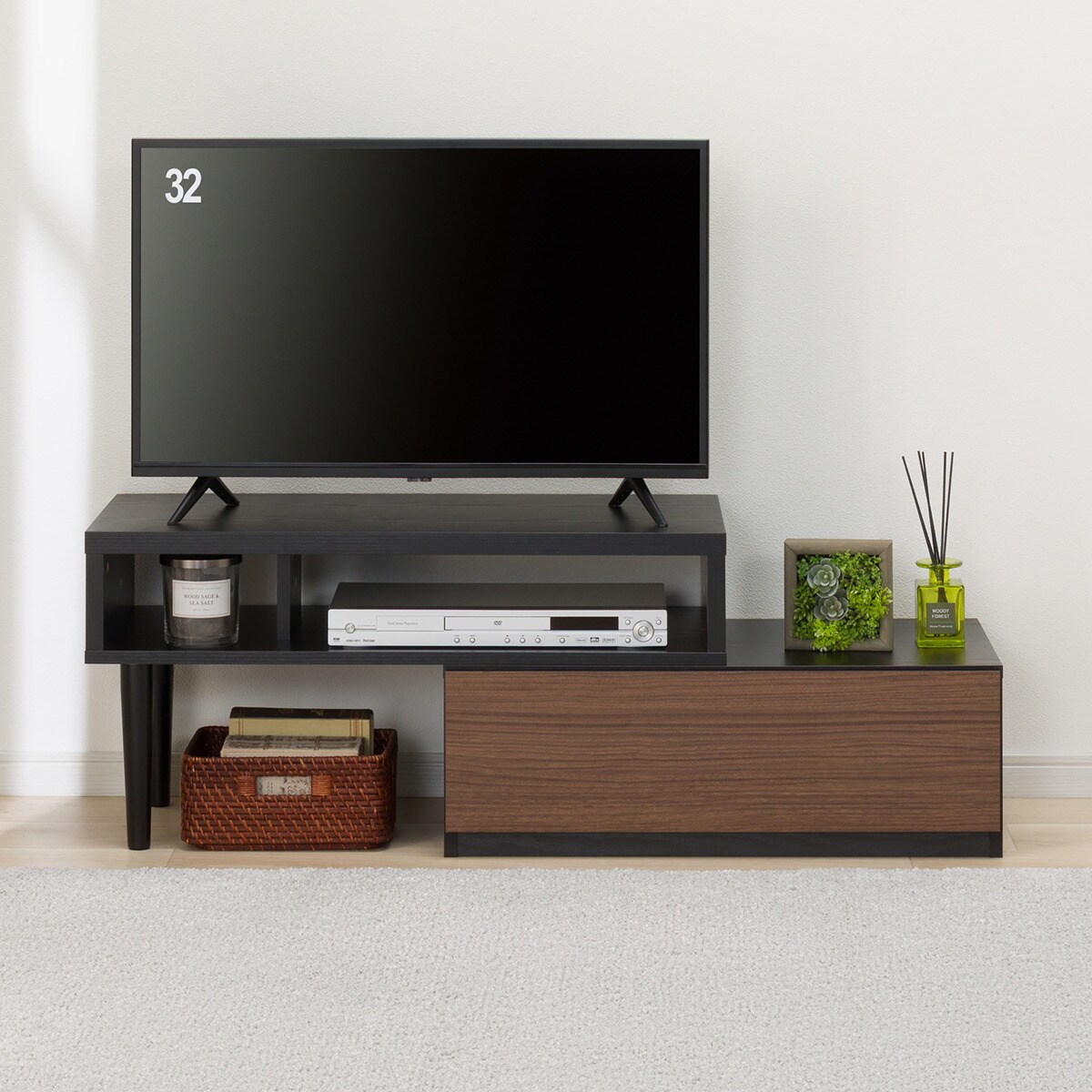 伸長式テレビ台(ローボード GA101N EX79 MBR/BK) | ニトリネット【公式