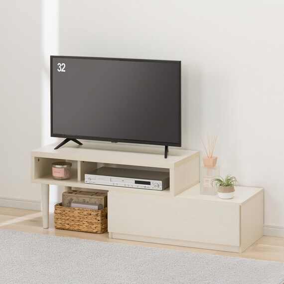 伸長式テレビ台(ローボード GA101N EX79 WW/WW) 1枚目画像
