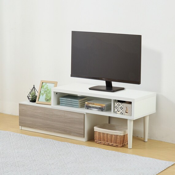 伸長式テレビ台(ローボード GA101N EX79 GY/WH) 1枚目画像