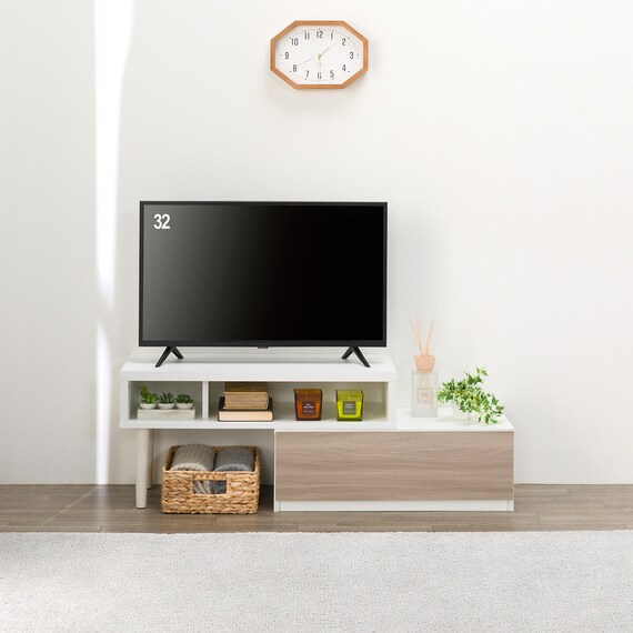 伸長式テレビ台(ローボード GA101N EX79 GY/WH) 4枚目画像