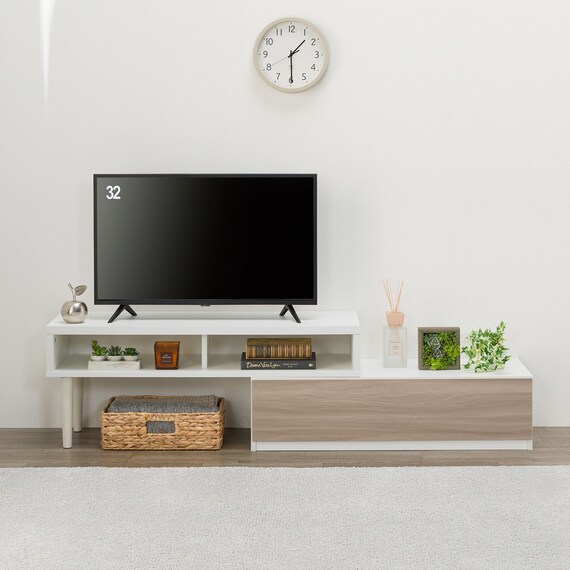 伸長式テレビ台(ローボード GA101N EX100 GY/WH) 1枚目画像