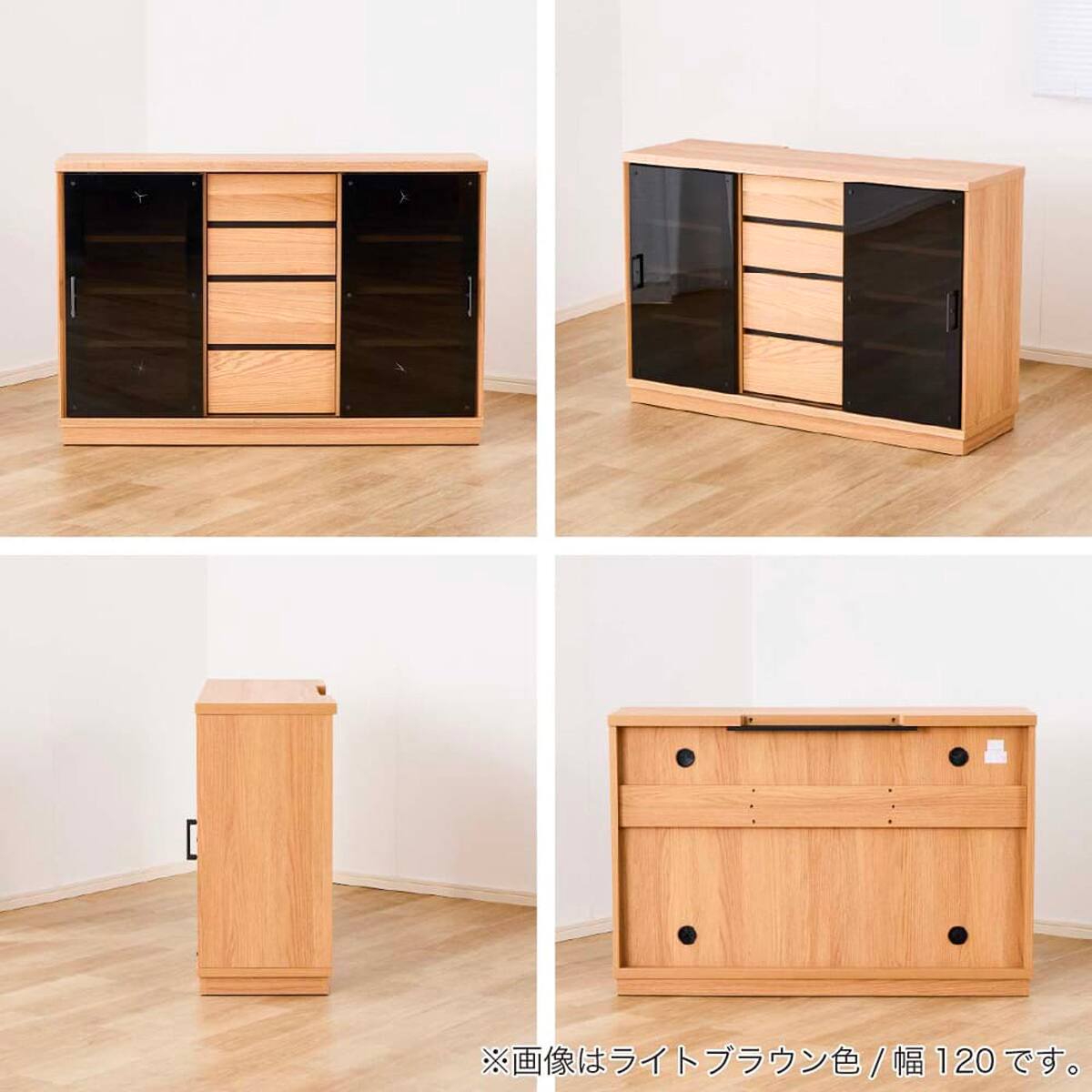 0225-01 サイドボードリオーネ ニトリ 120×42×92cm 福岡糸島唐津 ニトリ（NITORI） シンプルサイドボード (120 GY) : ニトリ Yahoo!店