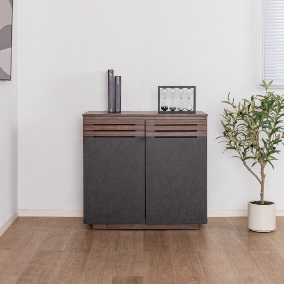 サイドボード(SMストーネ 幅80cm MBR)【島忠ホームズ商品】 1枚目画像