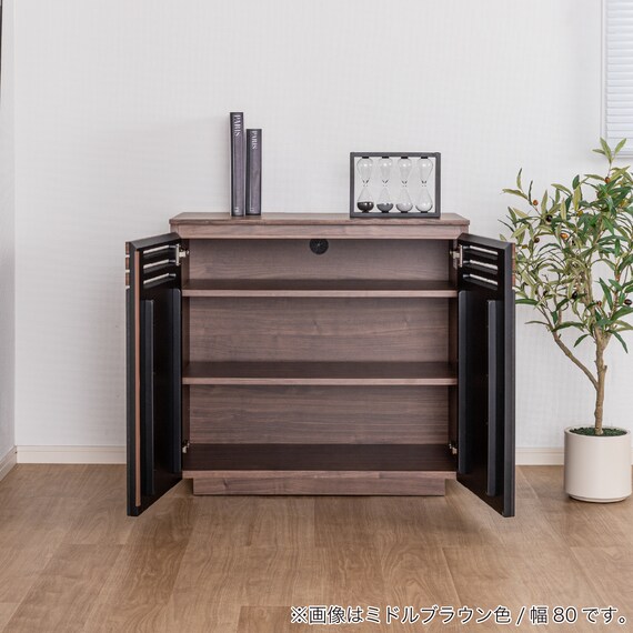 サイドボード(SMストーネ 幅80cm MBR)【島忠ホームズ商品】 10枚目画像