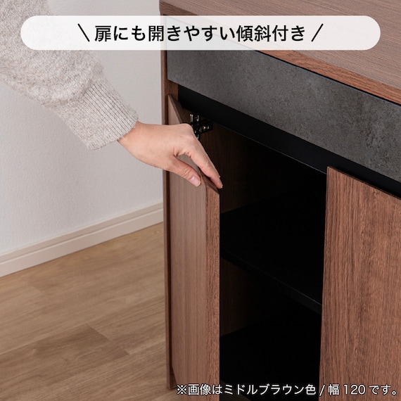 サイドボード(ブライト2 幅80cm ブラック/グレー)【島忠ホームズ商品】 2枚目画像