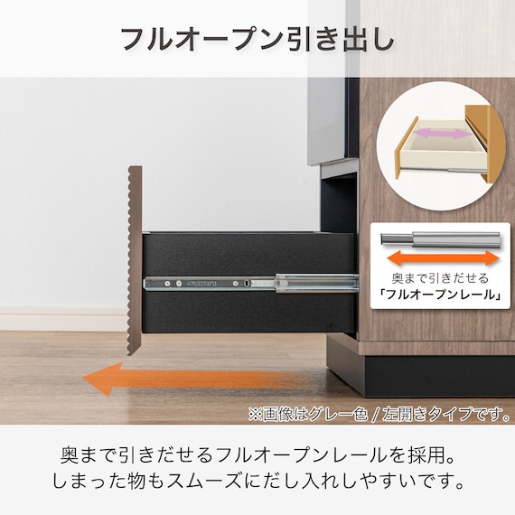 TVサイドキャビネット(エディディア 幅50cm グレー(ヒダリ))【島忠ホームズ商品】 7枚目画像