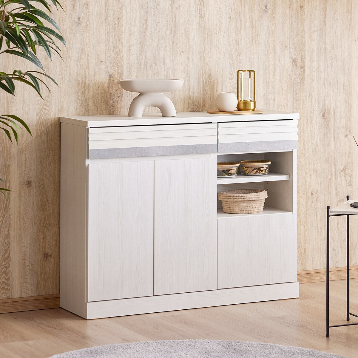 ニトリ　白　棚　サイドボード※引越しのため限定出品 楽天市場】[幅84cm] サイドボードラック (エトナ80SBR WH/SI) ニトリ