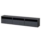 日本製 組立不要 完成品 テレビボード (幅180cm グレー) 2枚目画像