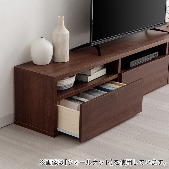 日本製 組立不要 完成品 テレビボード (幅180cm グレー) 4枚目画像